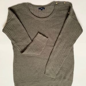 Taupe Gap Sweater w/ Shoulder Embellishment